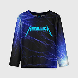 Лонгслив детский METALLICA BLUE FLASH МЕТАЛЛИКА СИНИЕ МОЛНИИ, цвет: 3D-принт