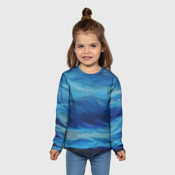 Лонгслив детский Акварельное море, цвет: 3D-принт — фото 2