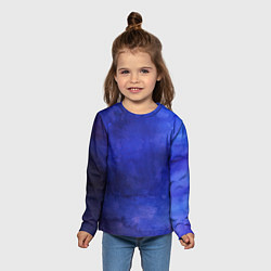 Лонгслив детский Синее размытие, цвет: 3D-принт — фото 2