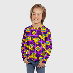 Лонгслив детский Geometry Dash: Violet Space, цвет: 3D-принт — фото 2