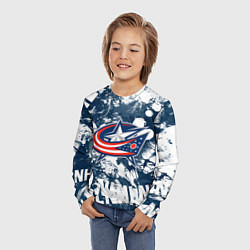 Лонгслив детский Коламбус Блю Джекетс, Columbus Blue Jackets, цвет: 3D-принт — фото 2