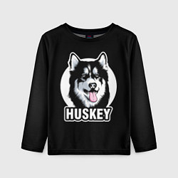 Лонгслив детский Собака Хаски Husky, цвет: 3D-принт
