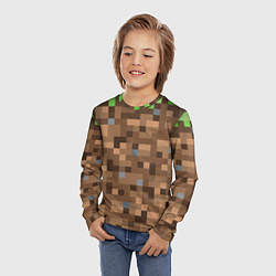 Лонгслив детский ЗЕМЛЯ DIRT MINECRAFT, цвет: 3D-принт — фото 2