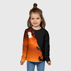 Лонгслив детский СКАЛОЛАЗЫ В ЗАКАТЕ, цвет: 3D-принт — фото 2