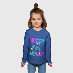 Лонгслив детский Huggy Wuggy: Зубастый монстр, цвет: 3D-принт — фото 2