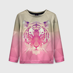 Лонгслив детский Тигр лоу поли, цвет: 3D-принт