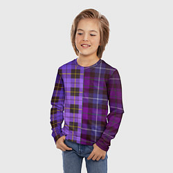 Лонгслив детский Purple Checkered, цвет: 3D-принт — фото 2