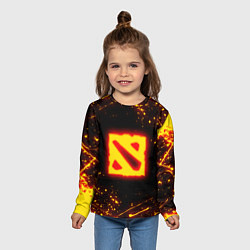 Лонгслив детский DOTA 2 FIRE LOGO ДОТА 2 ОГНЕННЫЙ ЛОГО, цвет: 3D-принт — фото 2