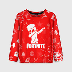 Лонгслив детский Fortnite - Marshmello новогодний, цвет: 3D-принт