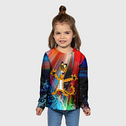 Лонгслив детский Новогодний тигр пляшет, цвет: 3D-принт — фото 2