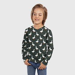 Лонгслив детский Гуси паттерн, цвет: 3D-принт — фото 2