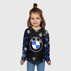 Лонгслив детский НОВОГОДНИЙ БМВ НОВЫЙ ГОД BMW, цвет: 3D-принт — фото 2