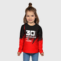 Лонгслив детский 30 Seconds to Mars: Брызги, цвет: 3D-принт — фото 2