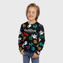 Лонгслив детский Электро стихия Геншин, цвет: 3D-принт — фото 2