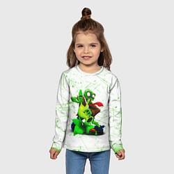 Лонгслив детский Plants vs Zombies зомби против горохострела, цвет: 3D-принт — фото 2