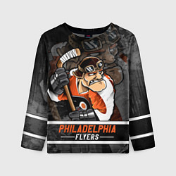 Лонгслив детский Филадельфия Флайерз, Philadelphia Flyers, цвет: 3D-принт