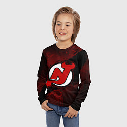 Лонгслив детский New Jersey Devils, Нью Джерси Девилз, цвет: 3D-принт — фото 2