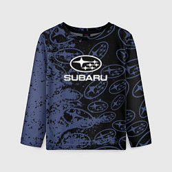Лонгслив детский Subaru Pattern спорт, цвет: 3D-принт
