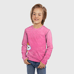 Лонгслив детский Облачко на розовом мехе с радугой парная, цвет: 3D-принт — фото 2