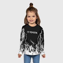 Лонгслив детский Toyota Молния с огнем, цвет: 3D-принт — фото 2
