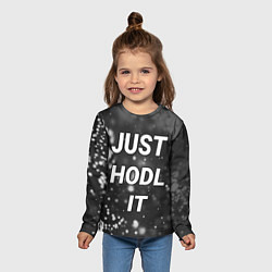 Лонгслив детский CRYPTO - JUST HODL IT Частицы, цвет: 3D-принт — фото 2