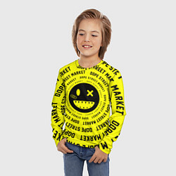 Лонгслив детский Счастливый Смайлик Yellow Dope Street Market, цвет: 3D-принт — фото 2