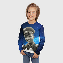 Лонгслив детский Юрий Гагарин с голубем 3D, цвет: 3D-принт — фото 2