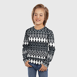 Лонгслив детский Белые ромбы, цвет: 3D-принт — фото 2