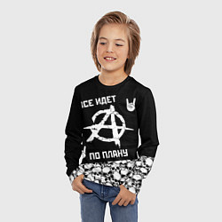 Лонгслив детский Всё идёт по плану черепа, цвет: 3D-принт — фото 2