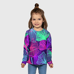 Лонгслив детский Neon color pattern Fashion 2023, цвет: 3D-принт — фото 2