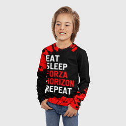 Лонгслив детский Eat Sleep Forza Horizon Repeat Краска, цвет: 3D-принт — фото 2