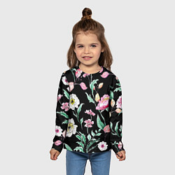 Лонгслив детский Цветы Нарисованные от Руки, цвет: 3D-принт — фото 2
