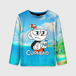 Лонгслив детский Cuphead сердитая чашечка, цвет: 3D-принт