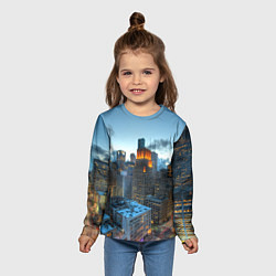 Лонгслив детский Городские будни, цвет: 3D-принт — фото 2