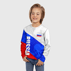 Лонгслив детский RUSSIA - SPORTWEAR - ТРИКОЛОР, цвет: 3D-принт — фото 2