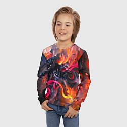 Лонгслив детский Уроборос в огне, цвет: 3D-принт — фото 2