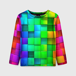 Детский лонгслив РАЗНОЦВЕТНЫЕ КУБИКИ MULTICOLORED CUBES