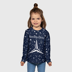 Лонгслив детский МЕРСЕДЕС - ЗВЕЗДА Дождь, цвет: 3D-принт — фото 2