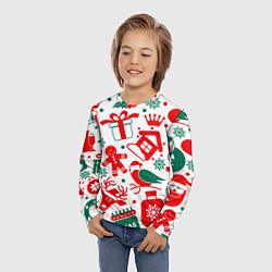 Лонгслив детский ПРАЗДНИЧНЫЕ НОВОГОДНИЕ ПОДАРКИ, цвет: 3D-принт — фото 2