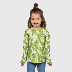 Лонгслив детский Зелёные Тропики Лета, цвет: 3D-принт — фото 2
