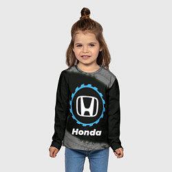 Лонгслив детский Honda в стиле Top Gear со следами шин на фоне, цвет: 3D-принт — фото 2