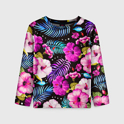 Лонгслив детский Floral pattern Summer night Fashion trend, цвет: 3D-принт
