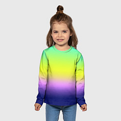 Лонгслив детский Разноцветный размытый фон градиент, цвет: 3D-принт — фото 2