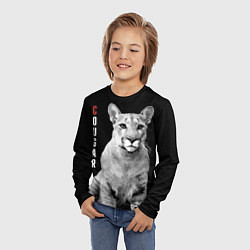 Лонгслив детский Cougar - wild cat, цвет: 3D-принт — фото 2