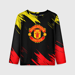 Лонгслив детский Manchester united Texture, цвет: 3D-принт