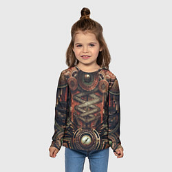 Лонгслив детский Mechanical device in Steampunk Retro style, цвет: 3D-принт — фото 2