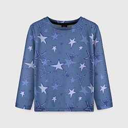 Детский лонгслив Gray-Blue Star Pattern