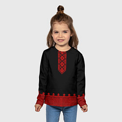 Лонгслив детский Черная славянская рубаха, цвет: 3D-принт — фото 2