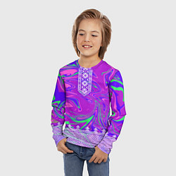 Лонгслив детский Славянская рубаха с разводами, цвет: 3D-принт — фото 2