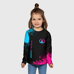 Лонгслив детский Great Wall Neon Gradient, цвет: 3D-принт — фото 2
